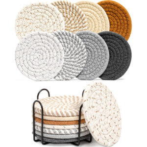 Effectyou 8 Pcs Drink Coasters with Holder
